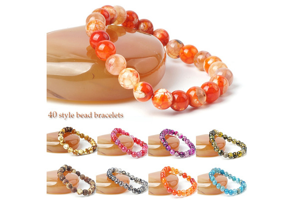 Wholesale Price Natural Fire Obsidian Healing Crystal Barrel Bead Bracelet  Fashion Jewelry Gift