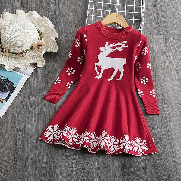 kids red sweater dress