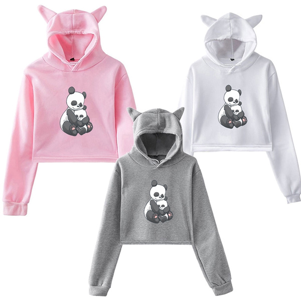 panda crop hoodie