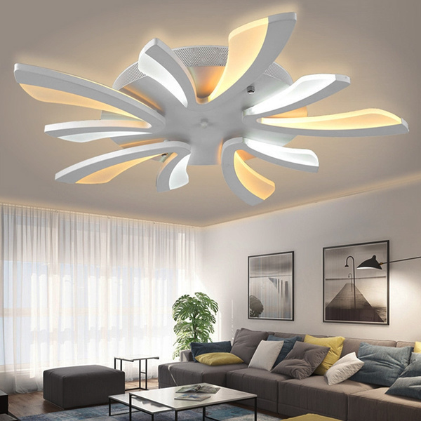 Modern Mounted Surface Acrylic Led Ceiling Chandelier Lights White 5 Heads Acrylic Pendant Light Fixtures For Living Room Bedroom Home Decor Lustre Ac110v 220v Wish