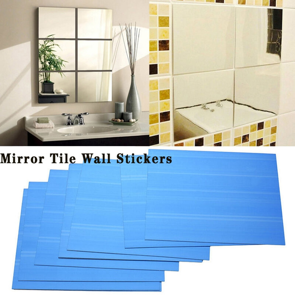 Mirror Tiles Self Adhesive Back Square Bathroom Wall Stickers Mosaic  nice 