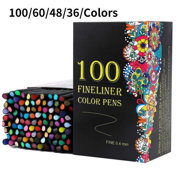 Fineliner Fine Point Pens, 100/60/48/36/Colors 0.4mm Fineliner