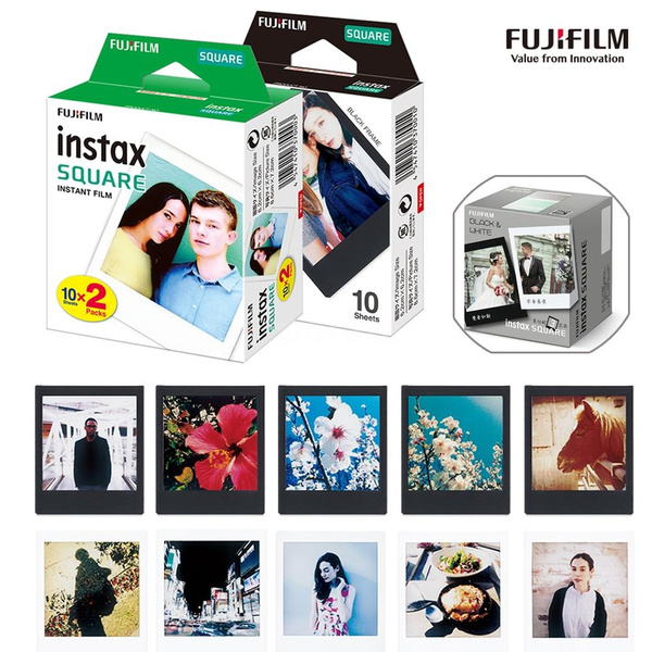 Fujifilm Instax Square Film 10 Sheets Black or 30 Sheets White&Black