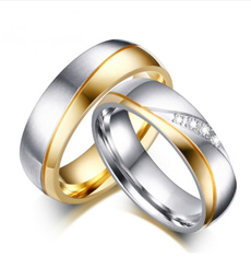 Steel, Couple Rings, Fashion, Romantic