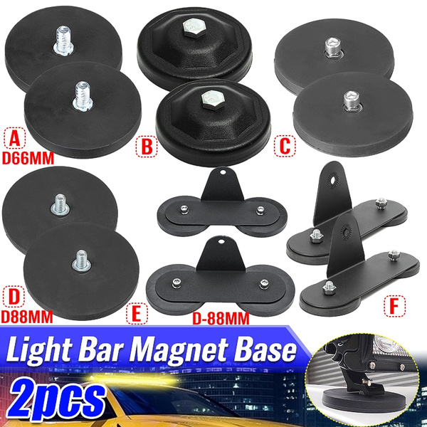 2Pcs Rubber Magnet Base Mounting Bracket For Car Off-road Vehicle LED Work Light 