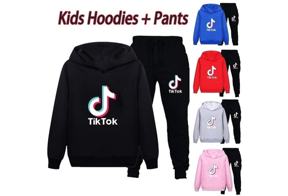 Youth Fashion TIK-TOK Logo Hoodies and Fashion Sweatpants Tracksuit for Boys Girls