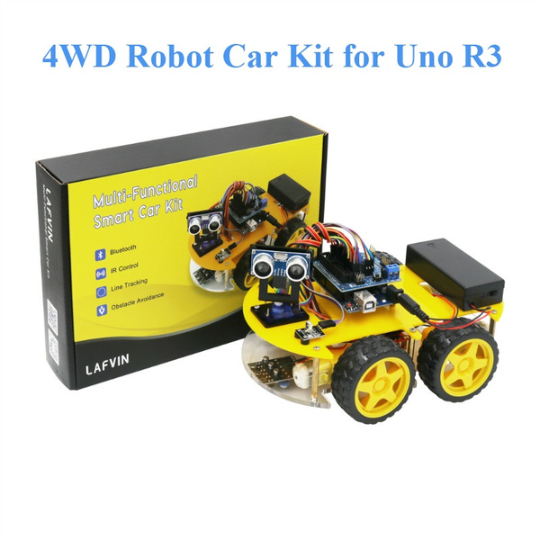 LAFVIN Multi-function 4WD Robot Car Kits Ultrasonic Module Robot