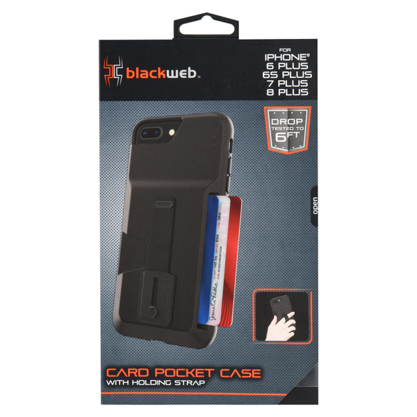 Refurbished Blackweb Card Pocket Case with Holding Strap and