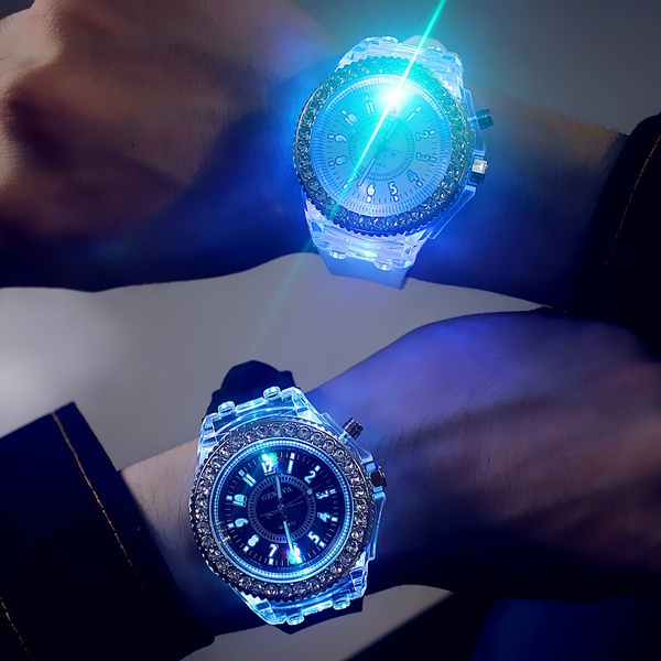 Weicam Women Luminous Colorful Rhinestone Watch Analog Quartz Wrist Watches  6pc : Amazon.in: Fashion