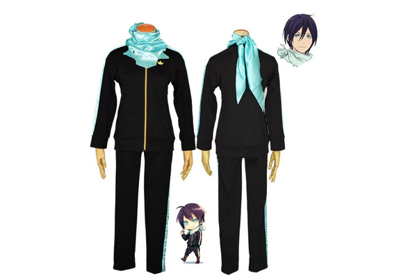 Noragami Yato Cosplay Costume Sports Clothes Coat Outfit+Pants+Scarf Whole Set Noragami Yato Cosplay Costume Sports Clothes Coat Outfit+Pants+Scarf Whole Set