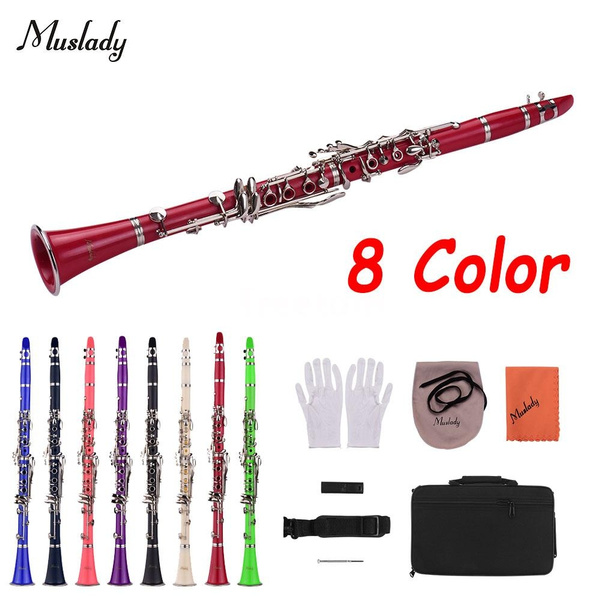 Muslady ABS 17-Key Clarinet Bb Flat with Carry Case Gloves Cleaning Cloth  Mini Screwdriver Reed Case 10pcs Reeds Woodwind Instrument | Wish