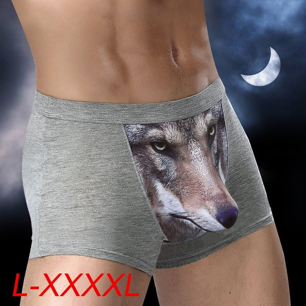 3D Wolf Printed Mens Underwear Underpants Boxers Briefs