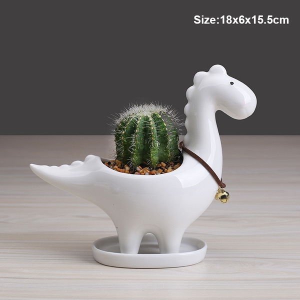 1Pc Cute Dinosaur Vase Flower Pot Potted Planter Container for Home Office Decor 