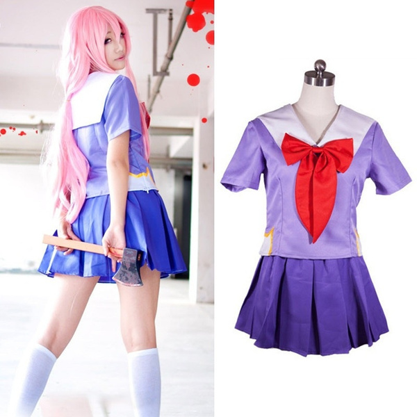 Mirai Nikki Future Diary Akise Aru Uniform Cosplay Party Costume