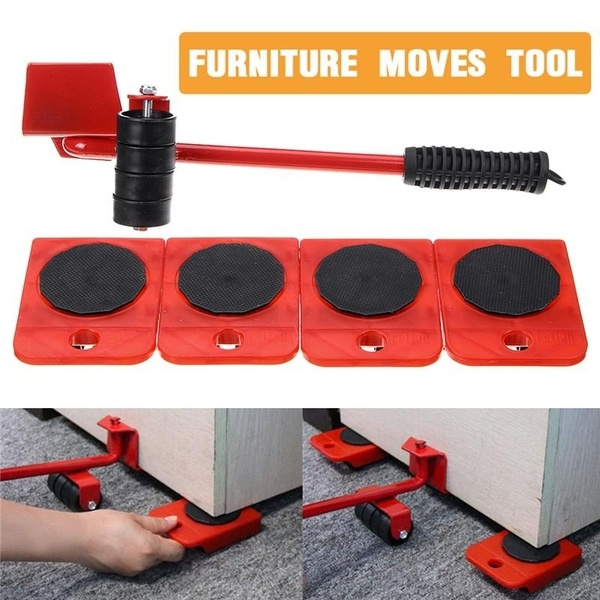 Furniture Mover Tool Set Transport Lifter Heavy Stuffs Moving  Wheeled Hand Roll 