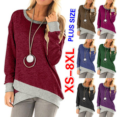 Tops & Tees, Plus Size, Cotton T Shirt, Long Sleeve