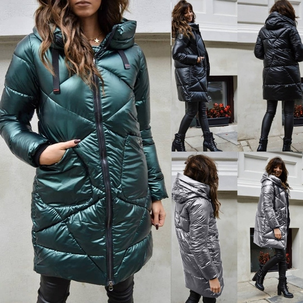 New Women Autumn Winter Fashion Long Sleeve Hooded Zipper Coat Keep ...