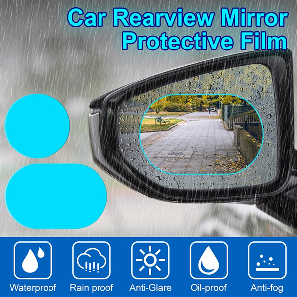2 Pcs Car Rear view Mirror Protective Film Rainproof Anti Fog Anti-glare Window 