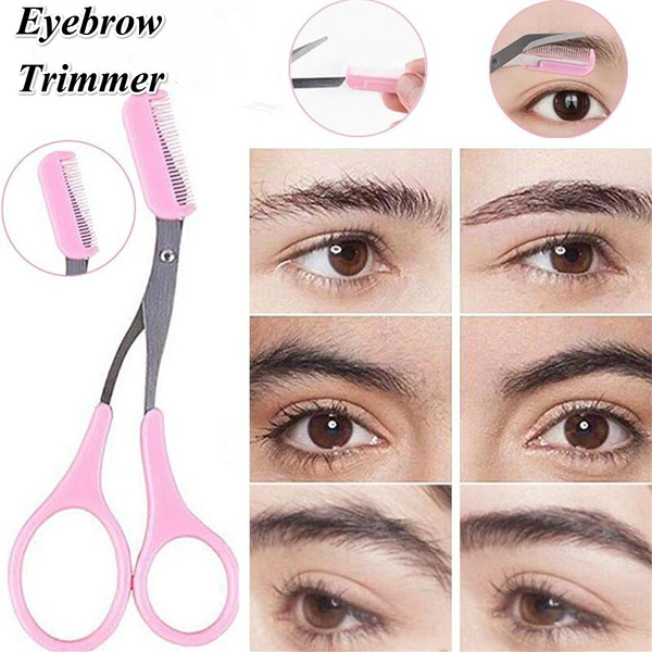 Trimmer Scissors With Comb Remover Makeup Tools Hair Removal Grooming Shaping Shaver Trimmer Eyebrow Comb Wish