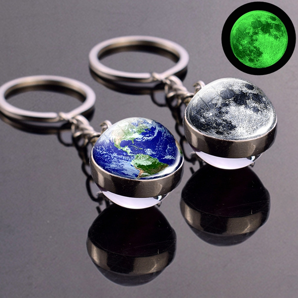 Glass Ball Solar System Galaxy Pendant Moon Space Universe Chain Necklace 