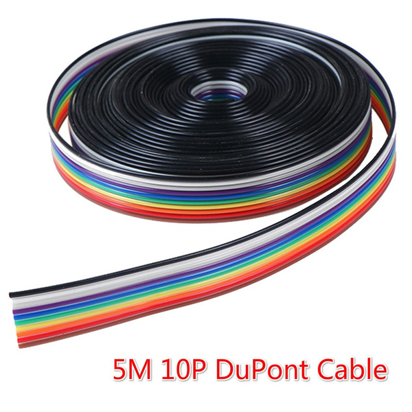 5 meters/lot Ribbon Cable 10 WAY Flat Cable Color Rainbow Ribbon Cable Wire RSPF