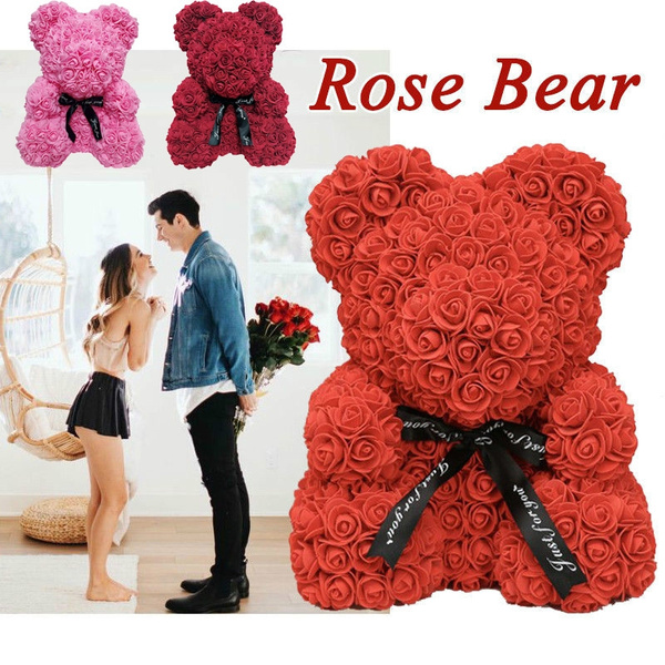 fake rose teddy bear