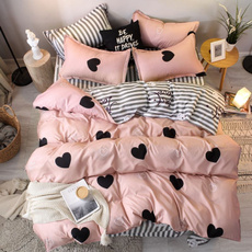 pink, Heart, bedsheetset, quiltcover
