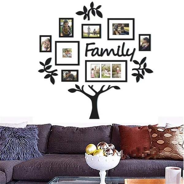 Family Tree Frame Collage Pictures Collage Photo Wall Mount Decor Wedding Black 