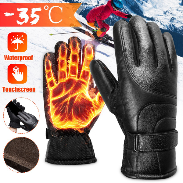 Touchscreen Leather Thermal Warm Winter Motorcycle Motorbike Waterproof Gloves 