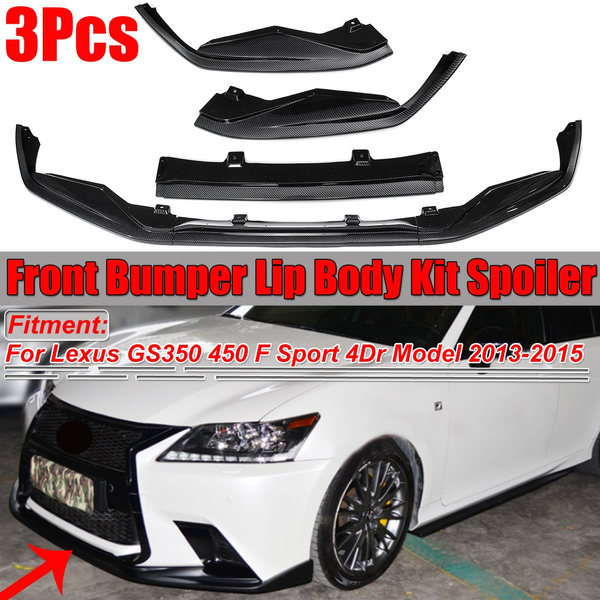 3pcs Carbon Fiber Look Front Bumper Lip Splitter Body Kit For Lexus Gs350 Gs450 F Sport Style 13 14 15 Wish