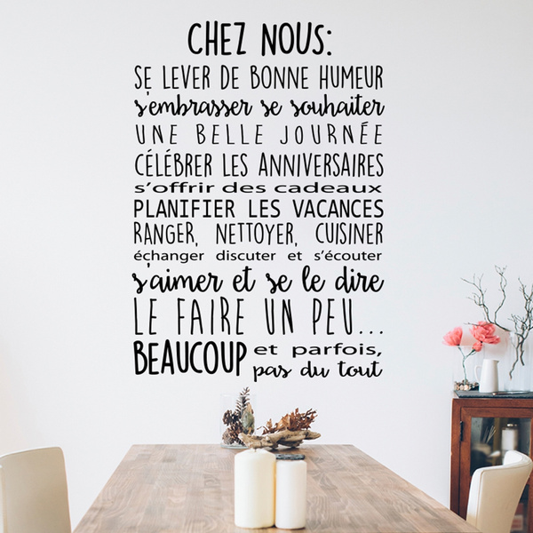 Stickers Citation Chez Nous Vinyl Wall Art Decal Wish