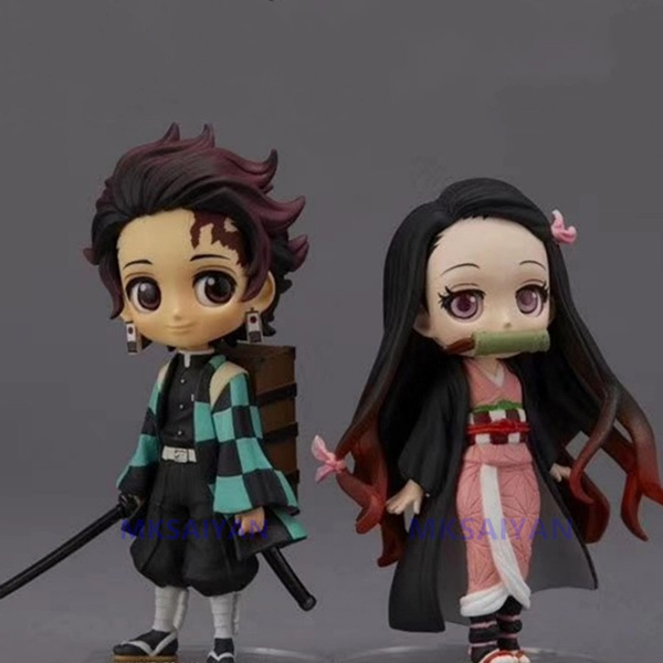 Demon Slayer Kimetsu No Yaiba Jump 50th Kamado Tanjiro Nezuko Q Posket Petit Figure Toy Brinquedos Figurals Model Gift Wish