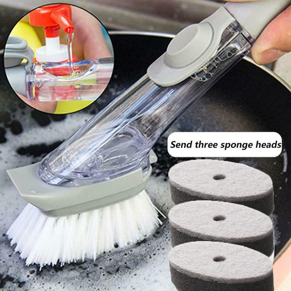 Refill Dish Washing Brush Pot Cleaning Sponge Soap Dispenser Kitchen Wash  Tools Sponge