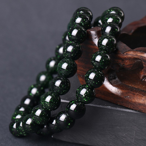 Pulsera Hombres 6 Mm Cuentas De Piedra Verde Natural De La Pulsera Hombres 6 Mm Cuentas De Piedra Verde Natural De La