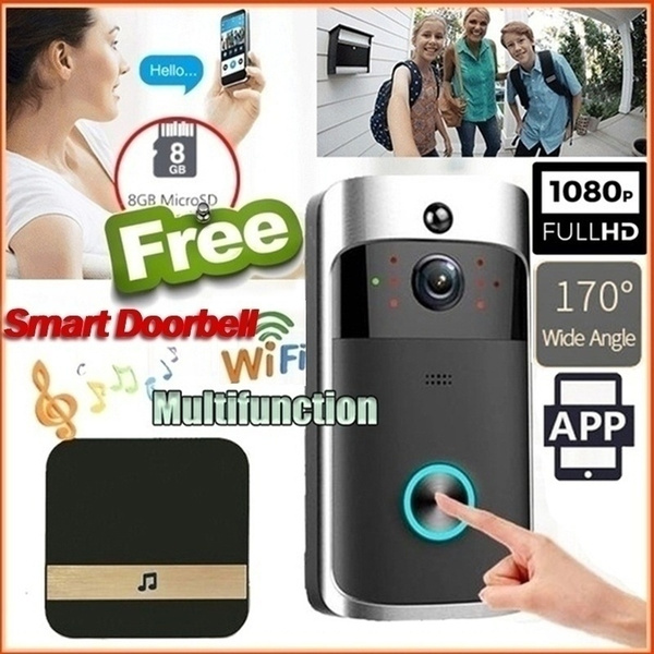 New 1080P WiFi Smart Wireless Security DoorBell HD Visual Intercom ...