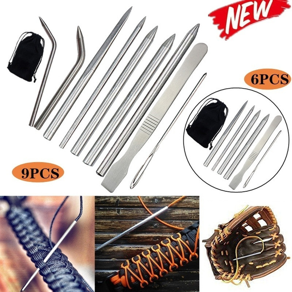6pcs Paracord Bracelets Stainless Steel Fid Lacing Stitching Needles Tools Set 