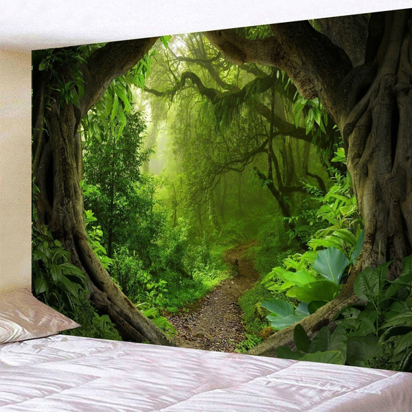 Forest Scenery Tapestry Wall Hanging Tapestry Decoration Cover Tapestry Throw 