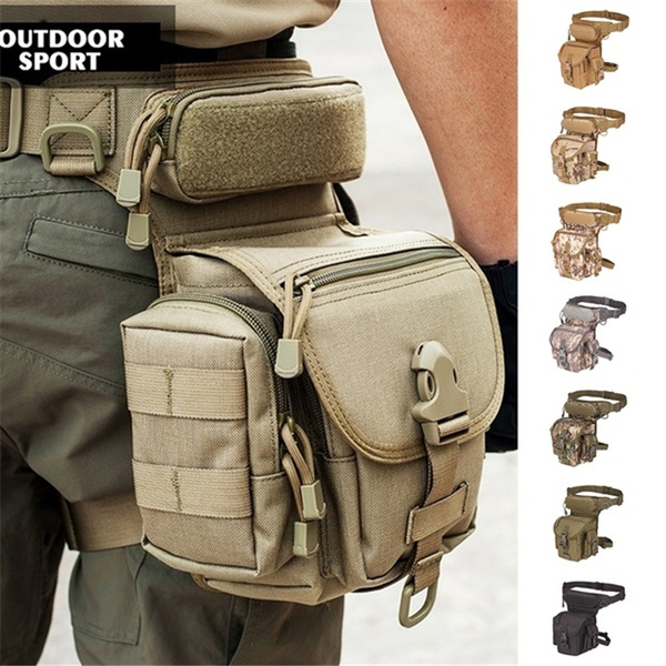 Men Fanny Waist Pack Waterproof Oxford Tactical Military Hip Belt Drop Leg Bag 