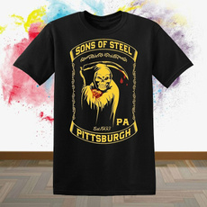 Steel, mensummertee, Cotton T Shirt, Pittsburgh