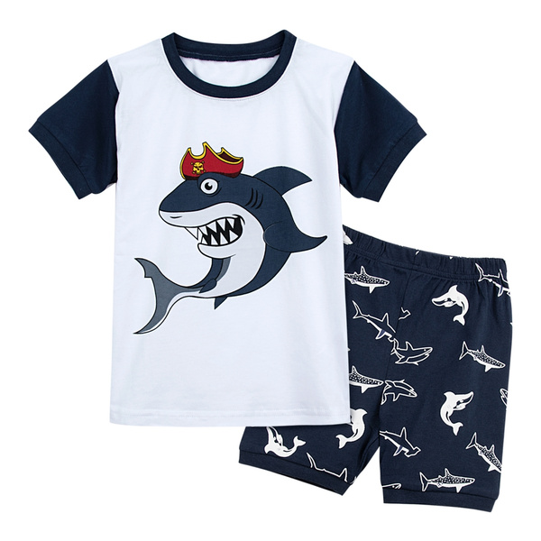 Shark pajamas boy hot sale