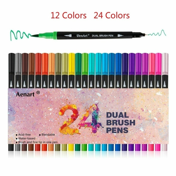 Dual Tip Art Marker Pens Fine Point Bullet Journal Pens & Colored Brush  Markers for Kid Adult Coloring Books Drawing Planner Calendar Art Projects