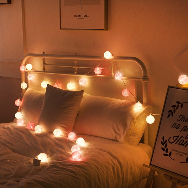 bed decoration with lights