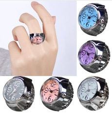 Fashion Women Men Unisex Elastic Quartz Finger Creative Fashion Steel Round Ring Watch Lady Girl Christmas Gift Party Travel Ring Watch