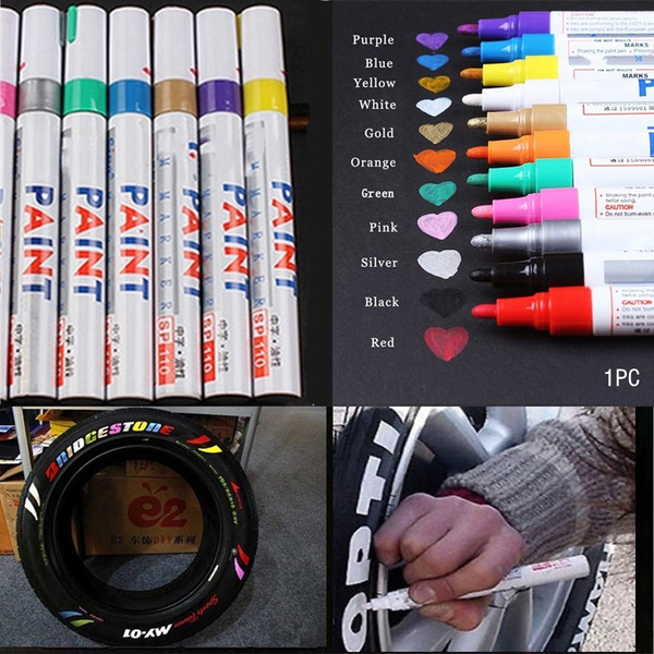 12 Colors Waterproof Pen CD Metal Permanent Rubber Pen Paint