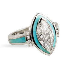 Sterling, Turquoise, DIAMOND, wedding ring