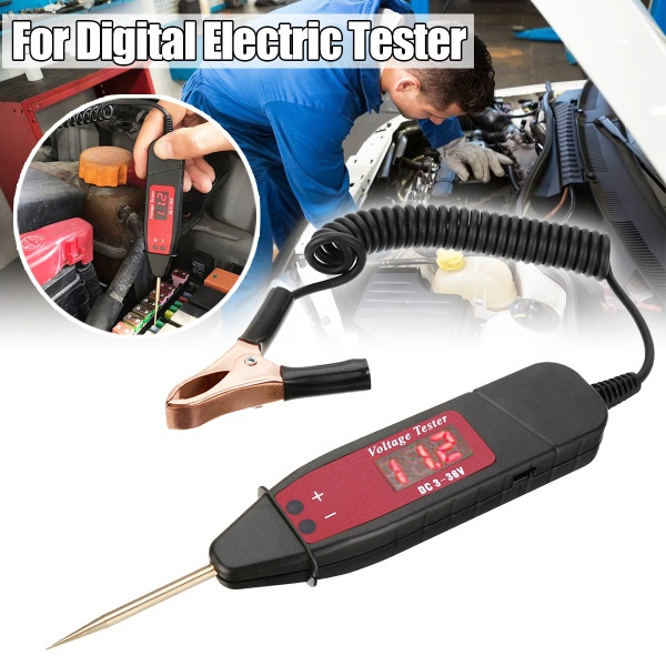 Car Auto Digital LCD Electric Voltage Test Pen Probe Detector Tester LED Light 