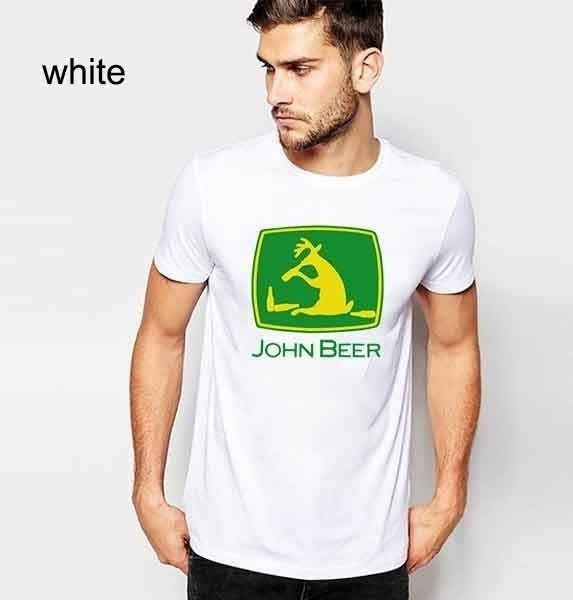 John Beer mens T Shirts Fashion Round Neck Funny Tees Cool Short