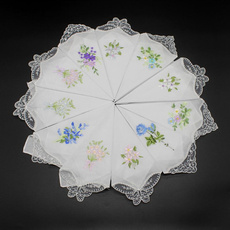 butterfly, Flowers, Cotton, handkerchief