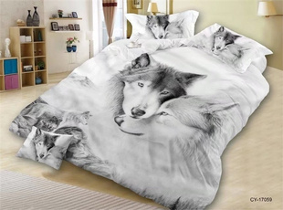 2/3pcs Bed Linen Set 3D Oil Printing Bedding Set WOLF Bed Clothes 3D Comforter Cover Bed Sheet Set Pillowcase US EU UK AU Size(Size:Single/Twin/Double/Full/Queen/King)
