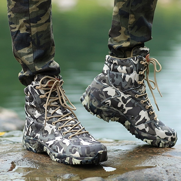 camouflage military boots